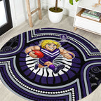 Fremantle Dockers Round Carpet Indigenous Monochrome Dot Art Mascot Style