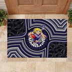 Fremantle Dockers Rubber Doormat Indigenous Monochrome Dot Art Mascot Style