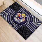 Fremantle Dockers Rubber Doormat Indigenous Monochrome Dot Art Mascot Style
