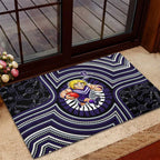 Fremantle Dockers Rubber Doormat Indigenous Monochrome Dot Art Mascot Style