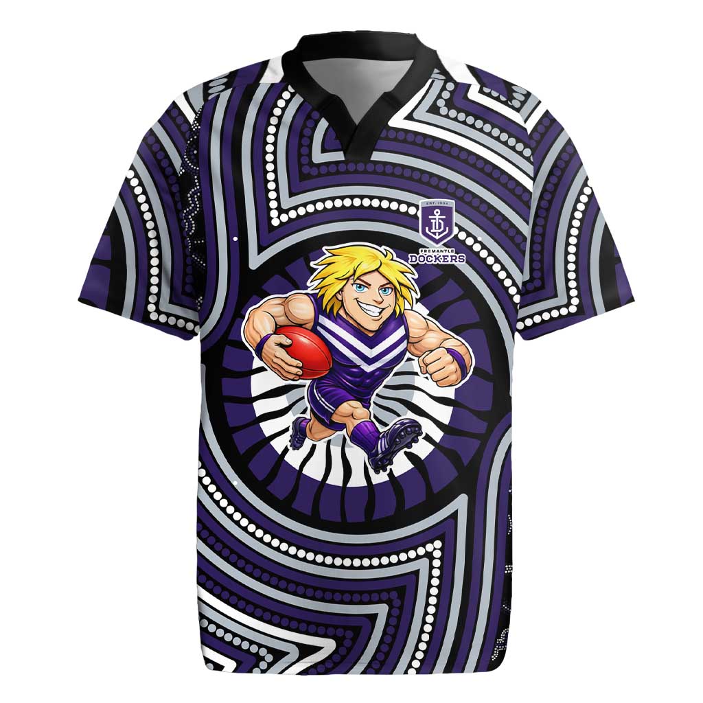 Fremantle Dockers Rugby Jersey Indigenous Monochrome Dot Art Mascot Style