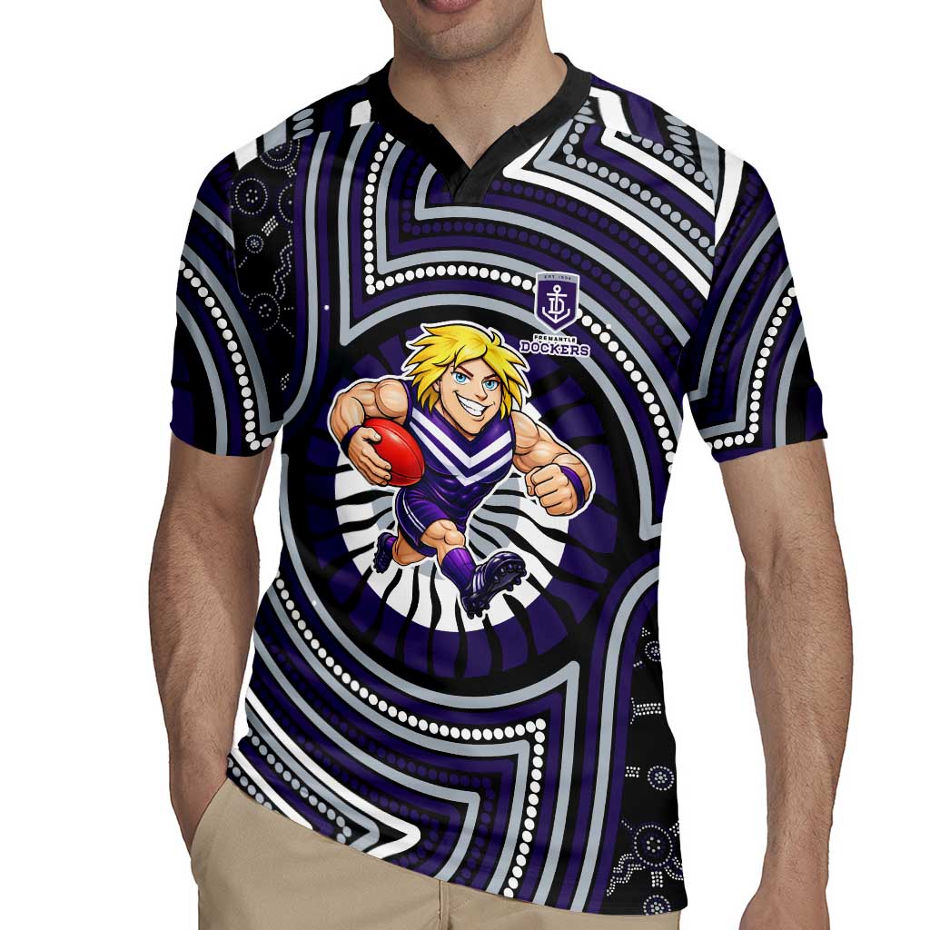 Fremantle Dockers Rugby Jersey Indigenous Monochrome Dot Art Mascot Style