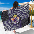 Fremantle Dockers Sarong Indigenous Monochrome Dot Art Mascot Style