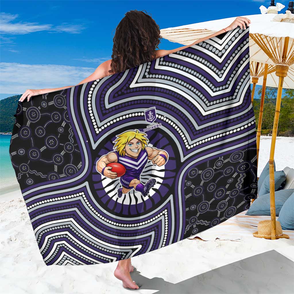 Fremantle Dockers Sarong Indigenous Monochrome Dot Art Mascot Style