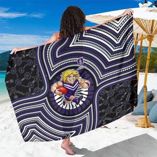 Fremantle Dockers Sarong Indigenous Monochrome Dot Art Mascot Style