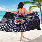 Fremantle Dockers Sarong Indigenous Monochrome Dot Art Mascot Style
