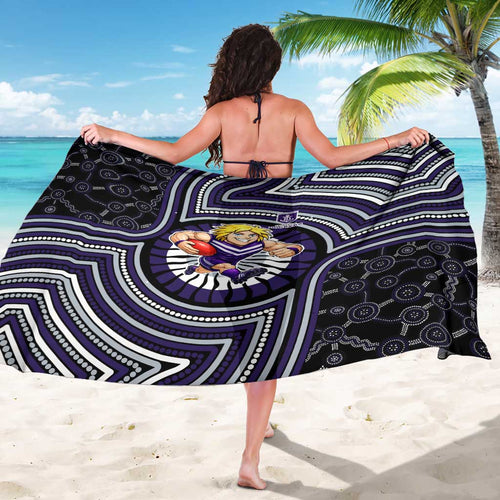 Fremantle Dockers Sarong Indigenous Monochrome Dot Art Mascot Style