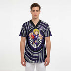 Fremantle Dockers Scrub Top Indigenous Monochrome Dot Art Mascot Style