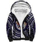 Fremantle Dockers Sherpa Hoodie Indigenous Monochrome Dot Art Mascot Style
