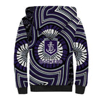 Fremantle Dockers Sherpa Hoodie Indigenous Monochrome Dot Art Mascot Style