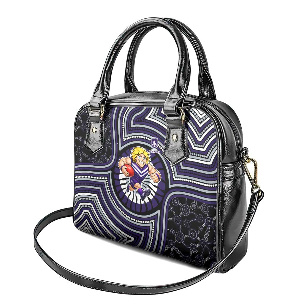 Fremantle Dockers Shoulder Handbag Indigenous Monochrome Dot Art Mascot Style