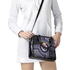 Fremantle Dockers Shoulder Handbag Indigenous Monochrome Dot Art Mascot Style
