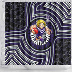 Fremantle Dockers Shower Curtain Indigenous Monochrome Dot Art Mascot Style