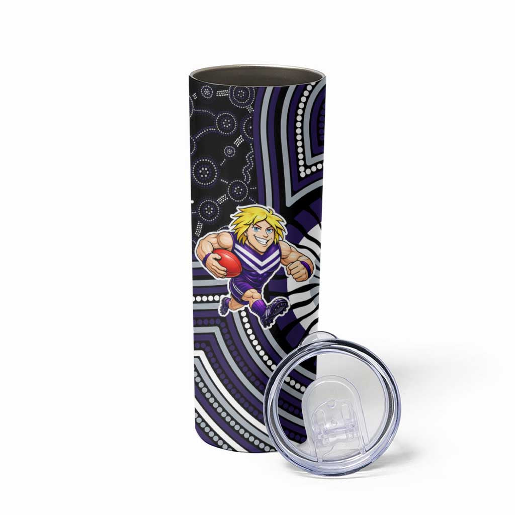 Fremantle Dockers Skinny Tumbler Indigenous Monochrome Dot Art Mascot Style