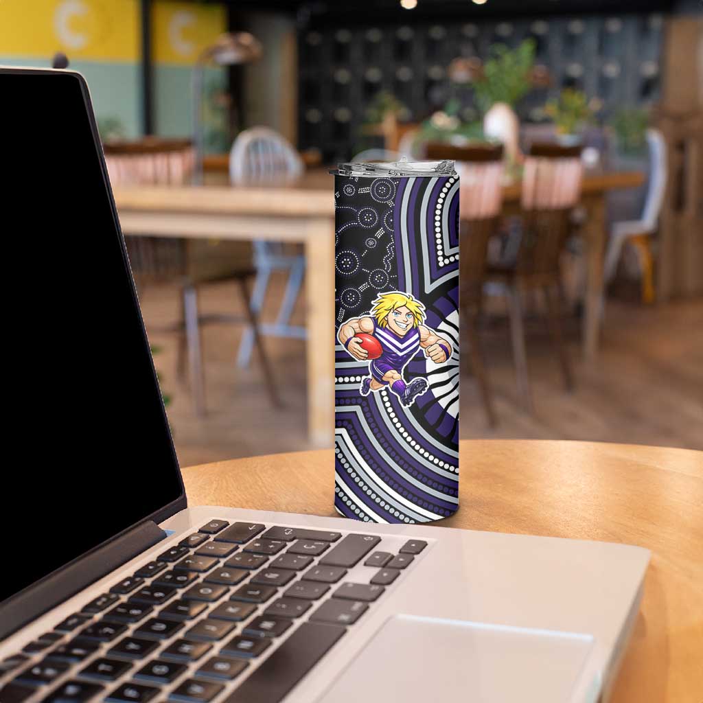 Fremantle Dockers Skinny Tumbler Indigenous Monochrome Dot Art Mascot Style
