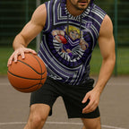 Fremantle Dockers Sleeveless Hoodie Indigenous Monochrome Dot Art Mascot Style