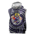Fremantle Dockers Sleeveless Zip Hoodie Indigenous Monochrome Dot Art Mascot Style
