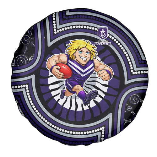 Fremantle Dockers Spare Tire Cover Indigenous Monochrome Dot Art Mascot Style