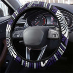 Fremantle Dockers Steering Wheel Cover Indigenous Monochrome Dot Art Mascot Style