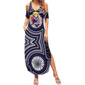 Fremantle Dockers Summer Maxi Dress Indigenous Monochrome Dot Art Mascot Style