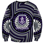 Fremantle Dockers Sweatshirt Indigenous Monochrome Dot Art Mascot Style