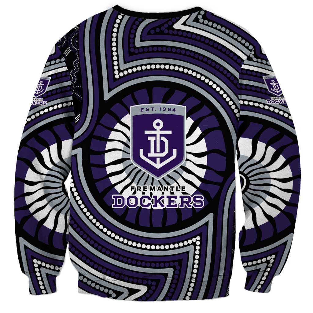 Fremantle Dockers Sweatshirt Indigenous Monochrome Dot Art Mascot Style