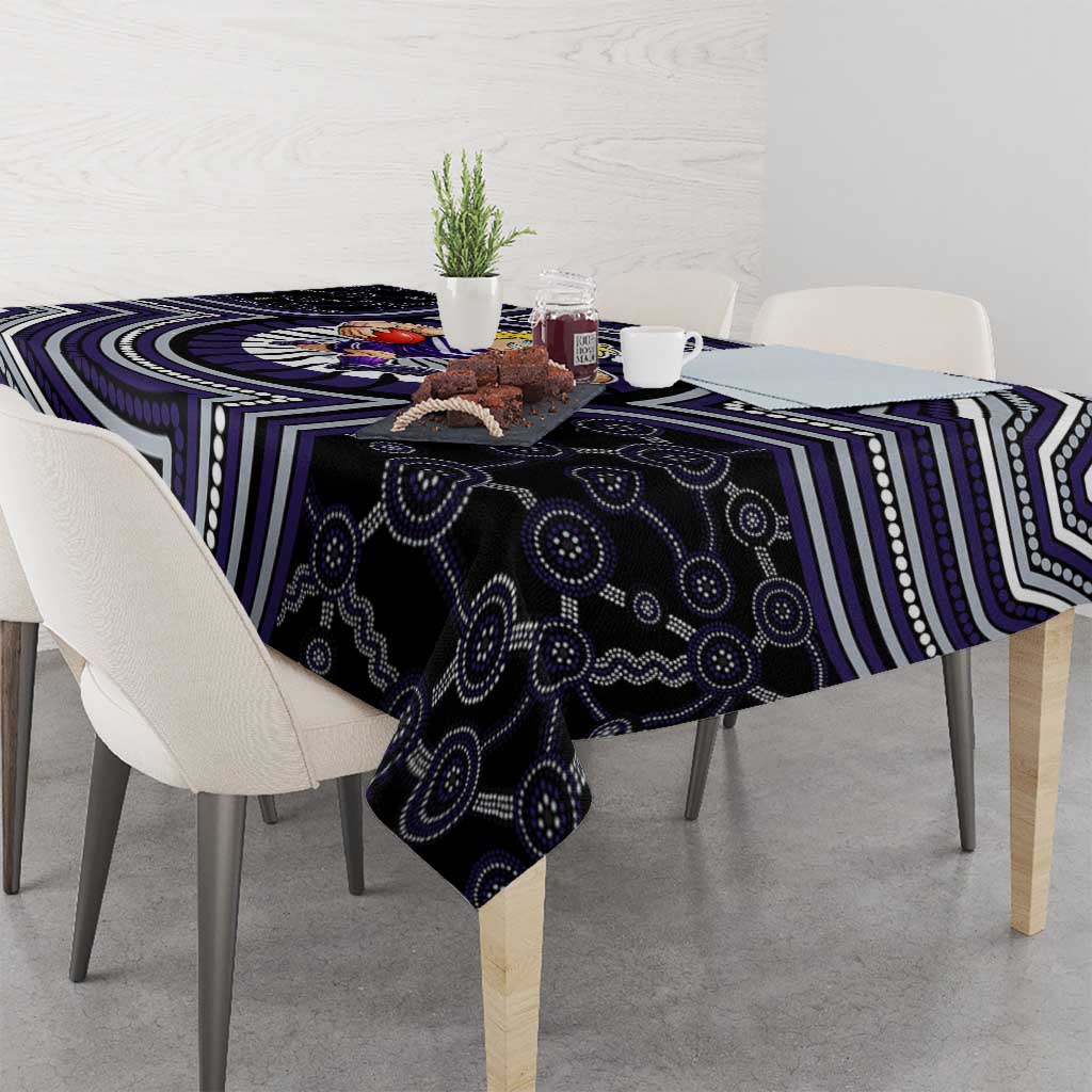 Fremantle Dockers Tablecloth Indigenous Monochrome Dot Art Mascot Style