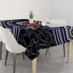 Fremantle Dockers Tablecloth Indigenous Monochrome Dot Art Mascot Style
