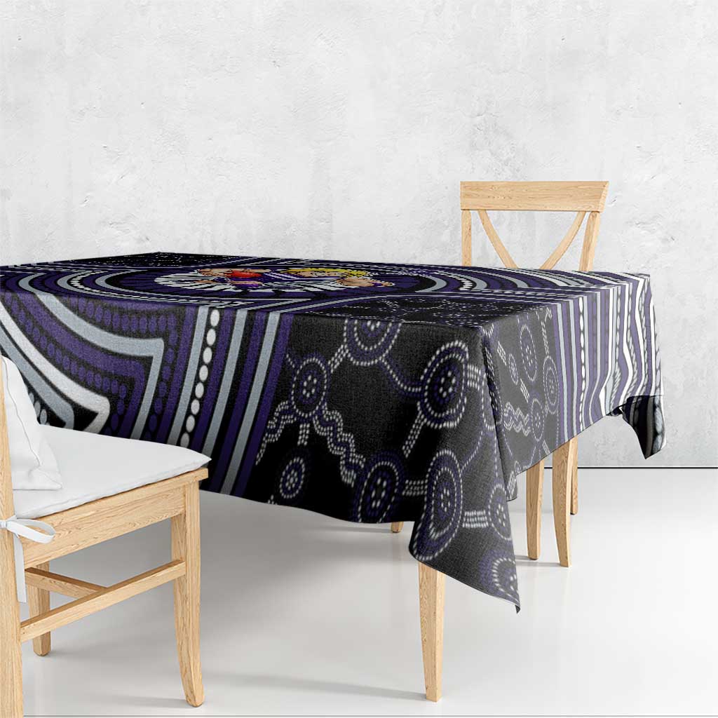 Fremantle Dockers Tablecloth Indigenous Monochrome Dot Art Mascot Style