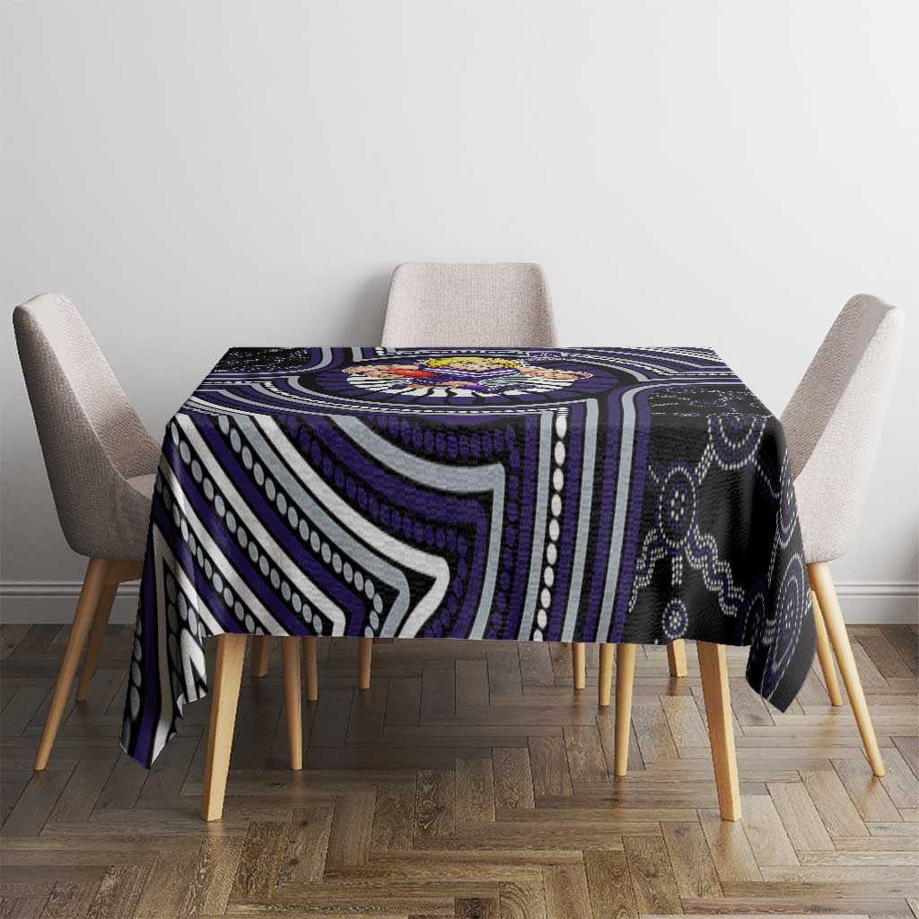 Fremantle Dockers Tablecloth Indigenous Monochrome Dot Art Mascot Style