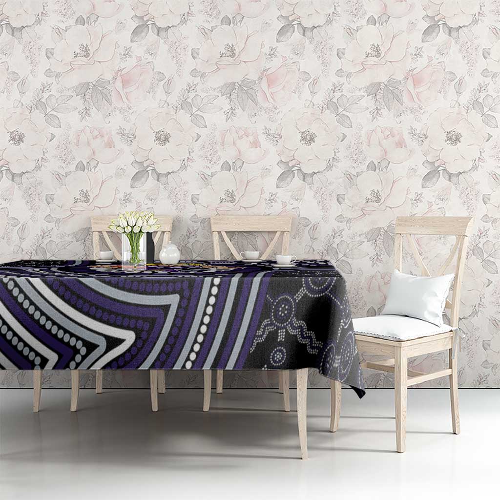 Fremantle Dockers Tablecloth Indigenous Monochrome Dot Art Mascot Style