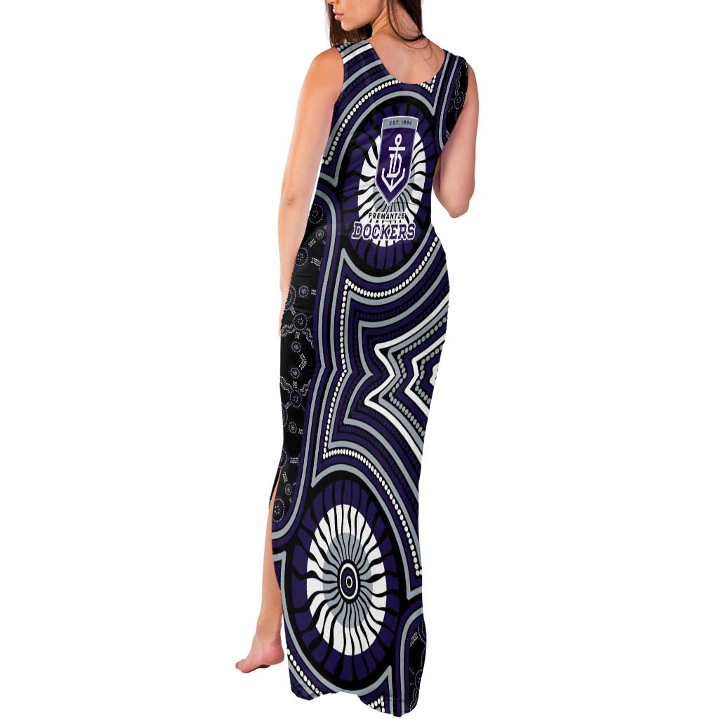 Fremantle Dockers Tank Maxi Dress Indigenous Monochrome Dot Art Mascot Style
