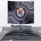 Fremantle Dockers Tapestry Indigenous Monochrome Dot Art Mascot Style