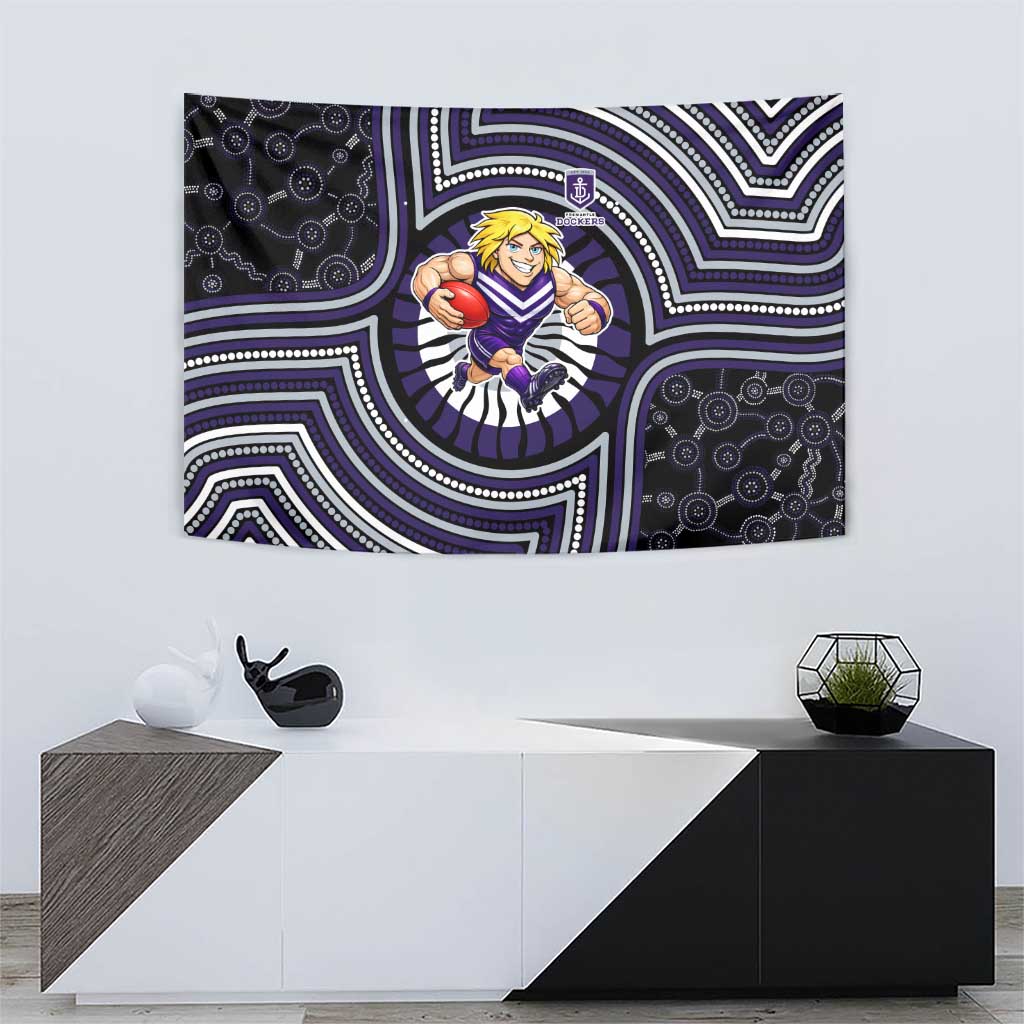 Fremantle Dockers Tapestry Indigenous Monochrome Dot Art Mascot Style