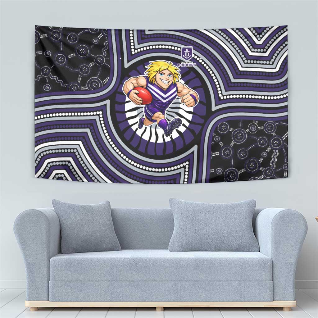 Fremantle Dockers Tapestry Indigenous Monochrome Dot Art Mascot Style