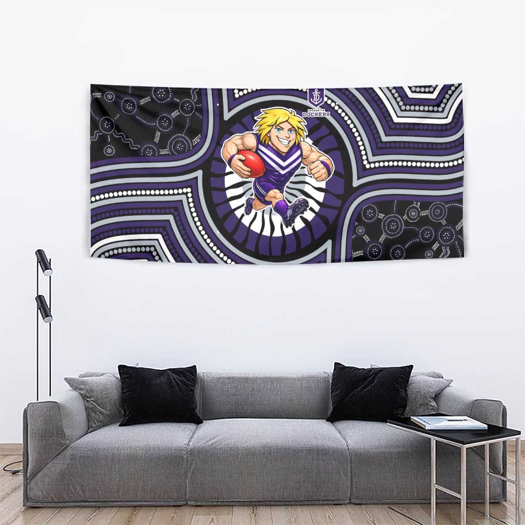 Fremantle Dockers Tapestry Indigenous Monochrome Dot Art Mascot Style