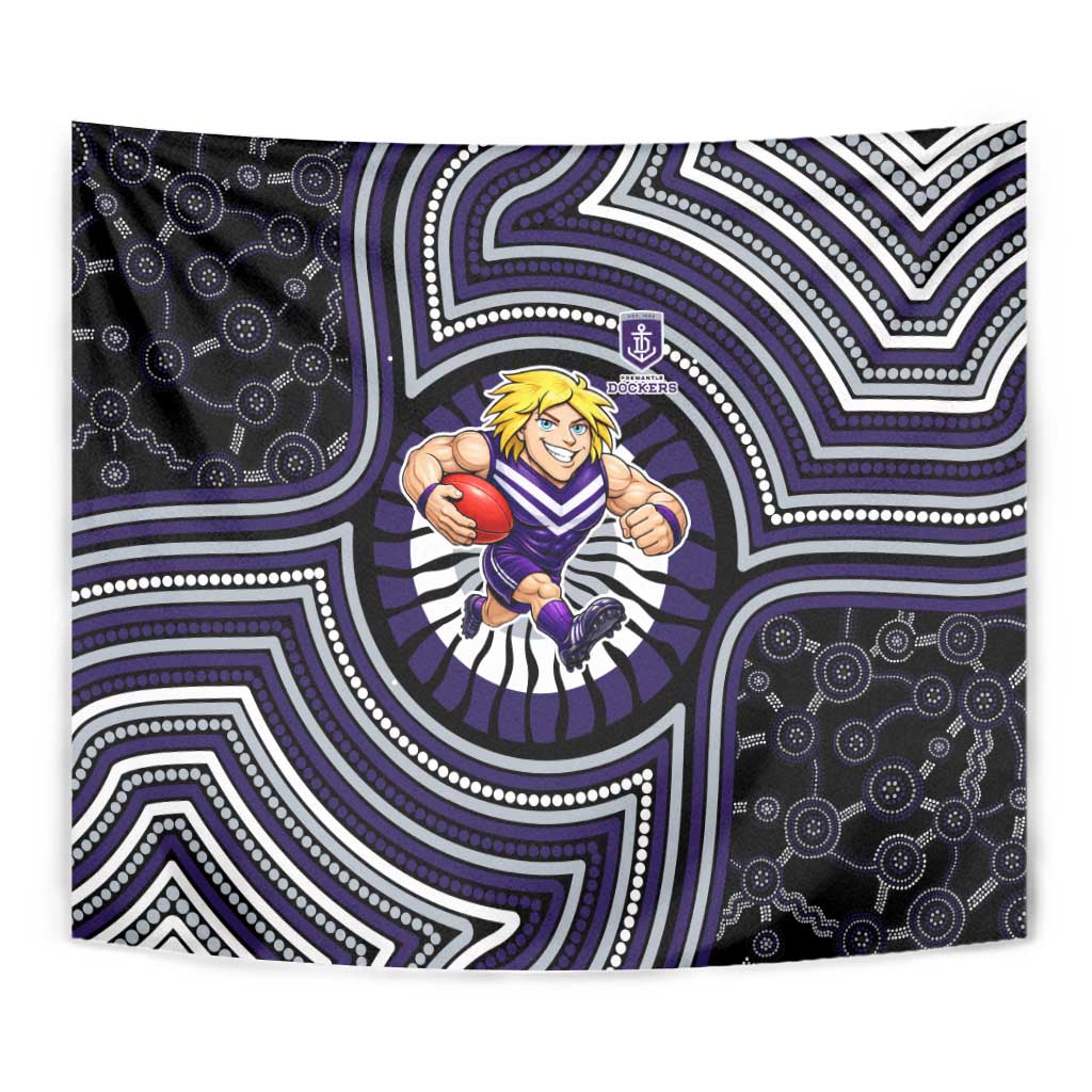 Fremantle Dockers Tapestry Indigenous Monochrome Dot Art Mascot Style