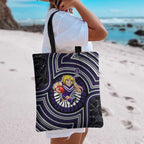 Fremantle Dockers Tote Bag Indigenous Monochrome Dot Art Mascot Style