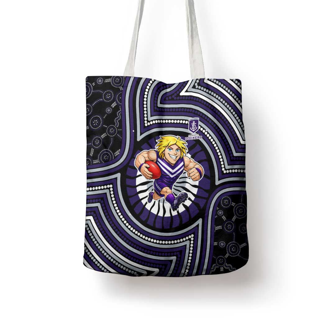 Fremantle Dockers Tote Bag Indigenous Monochrome Dot Art Mascot Style