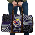 Fremantle Dockers Travel Bag Indigenous Monochrome Dot Art Mascot Style