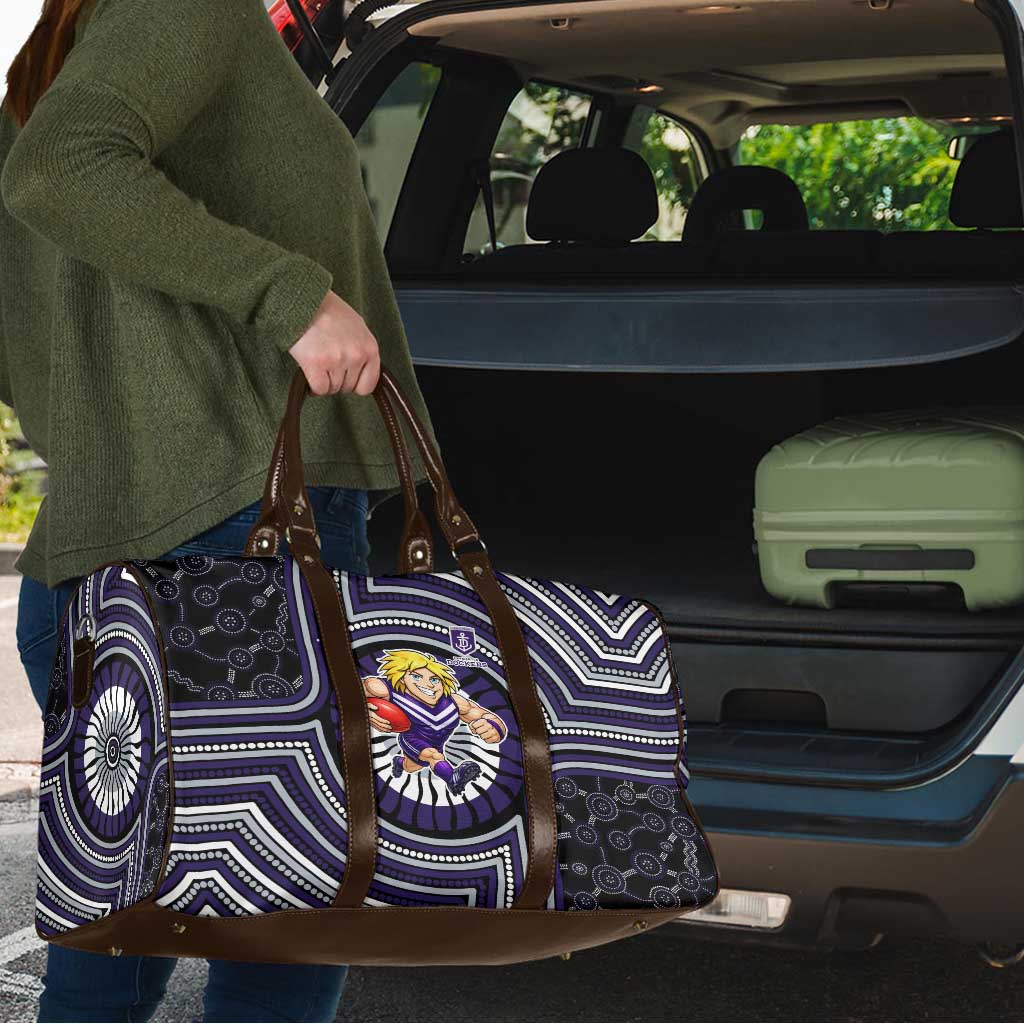 Fremantle Dockers Travel Bag Indigenous Monochrome Dot Art Mascot Style