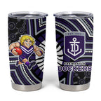 Fremantle Dockers Tumbler Cup Indigenous Monochrome Dot Art Mascot Style