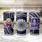 Fremantle Dockers Tumbler Cup Indigenous Monochrome Dot Art Mascot Style