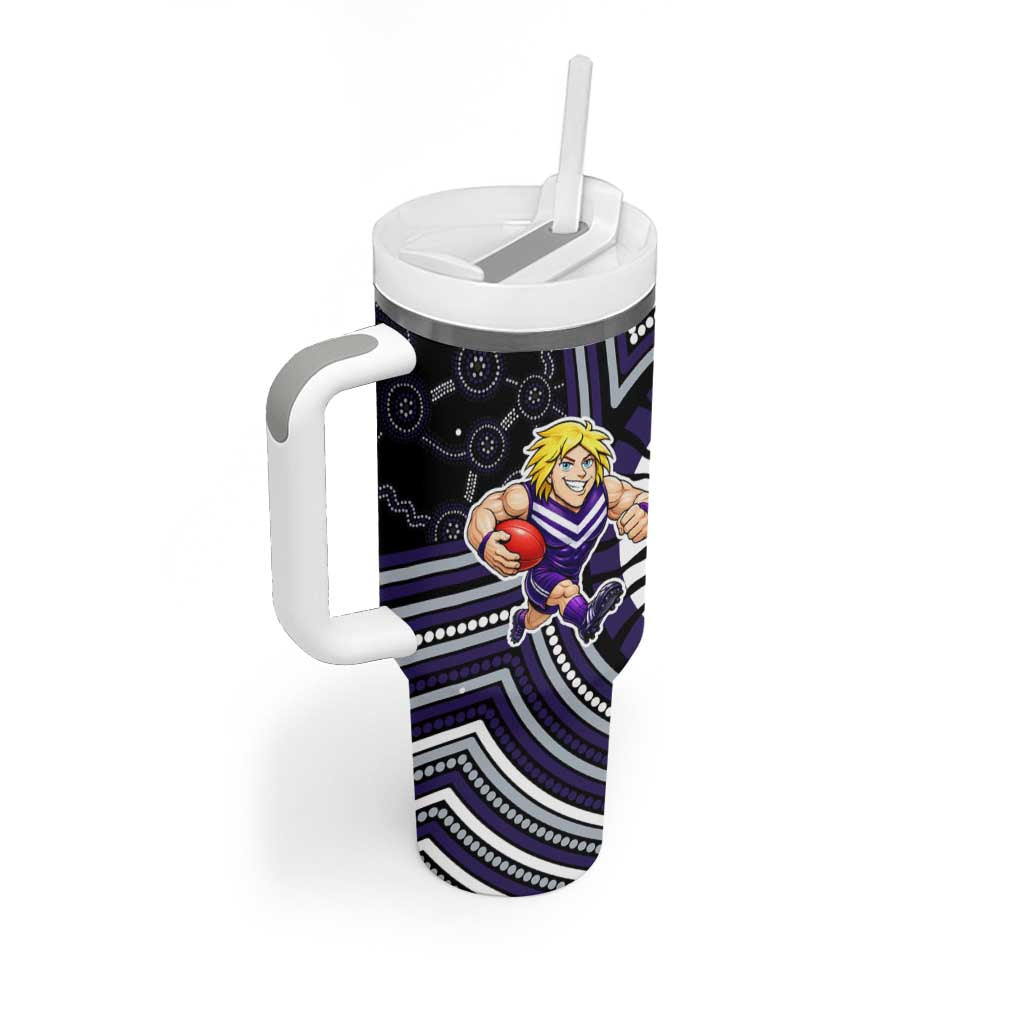 Fremantle Dockers Tumbler With Handle Indigenous Monochrome Dot Art Mascot Style