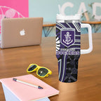 Fremantle Dockers Tumbler With Handle Indigenous Monochrome Dot Art Mascot Style