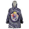Fremantle Dockers Wearable Blanket Hoodie Indigenous Monochrome Dot Art Mascot Style