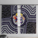 Fremantle Dockers Window Curtain Indigenous Monochrome Dot Art Mascot Style