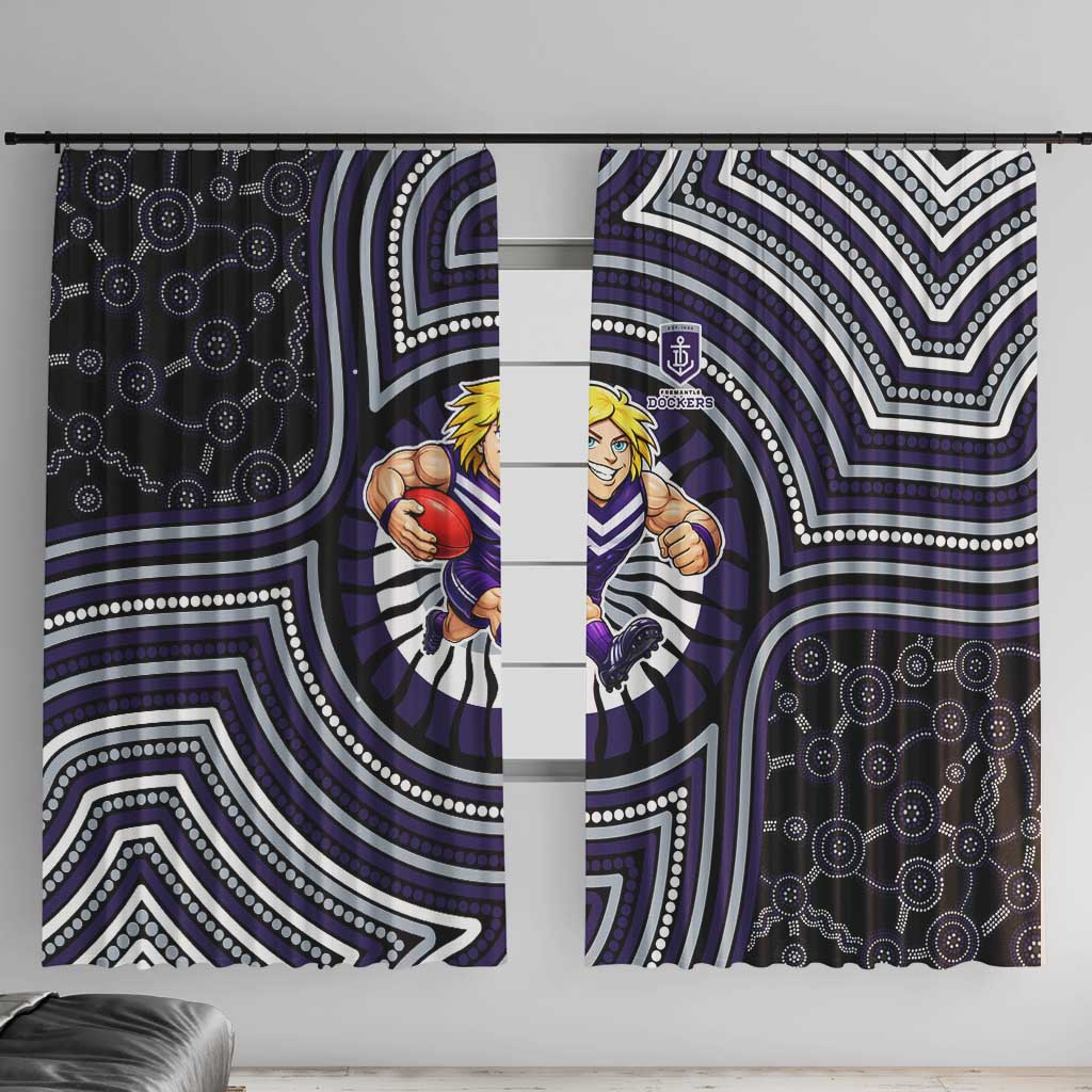 Fremantle Dockers Window Curtain Indigenous Monochrome Dot Art Mascot Style