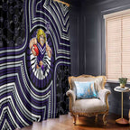 Fremantle Dockers Window Curtain Indigenous Monochrome Dot Art Mascot Style