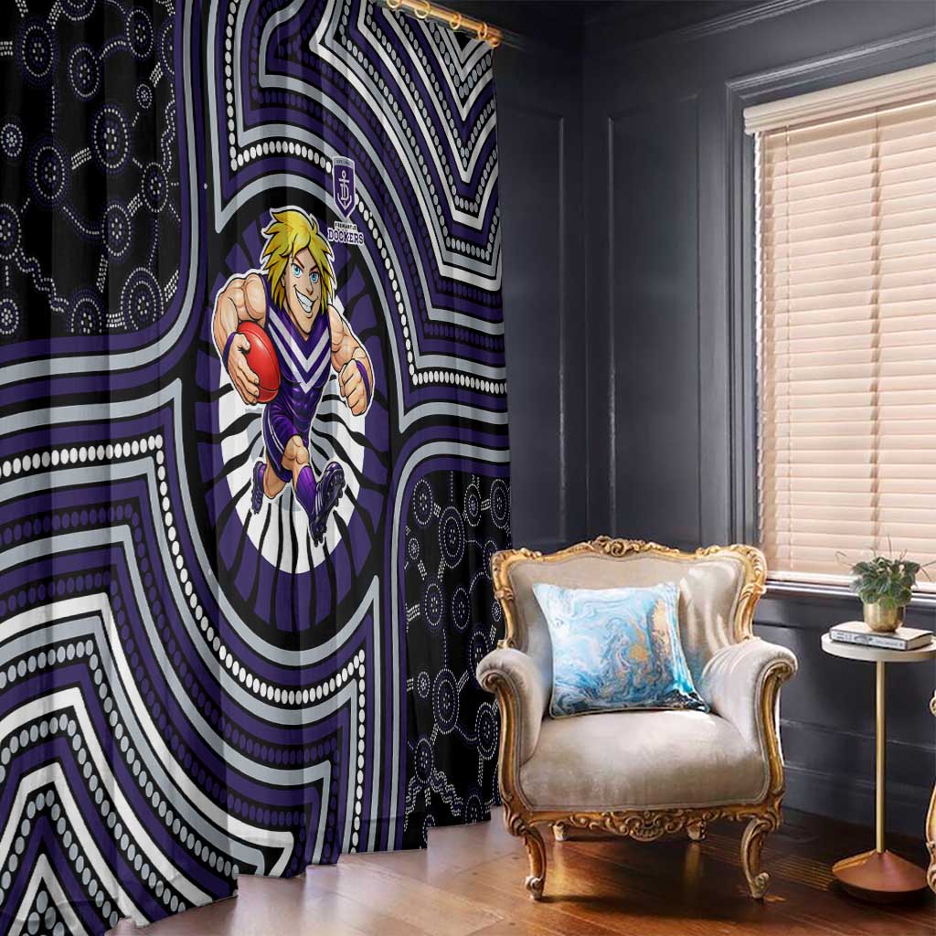 Fremantle Dockers Window Curtain Indigenous Monochrome Dot Art Mascot Style